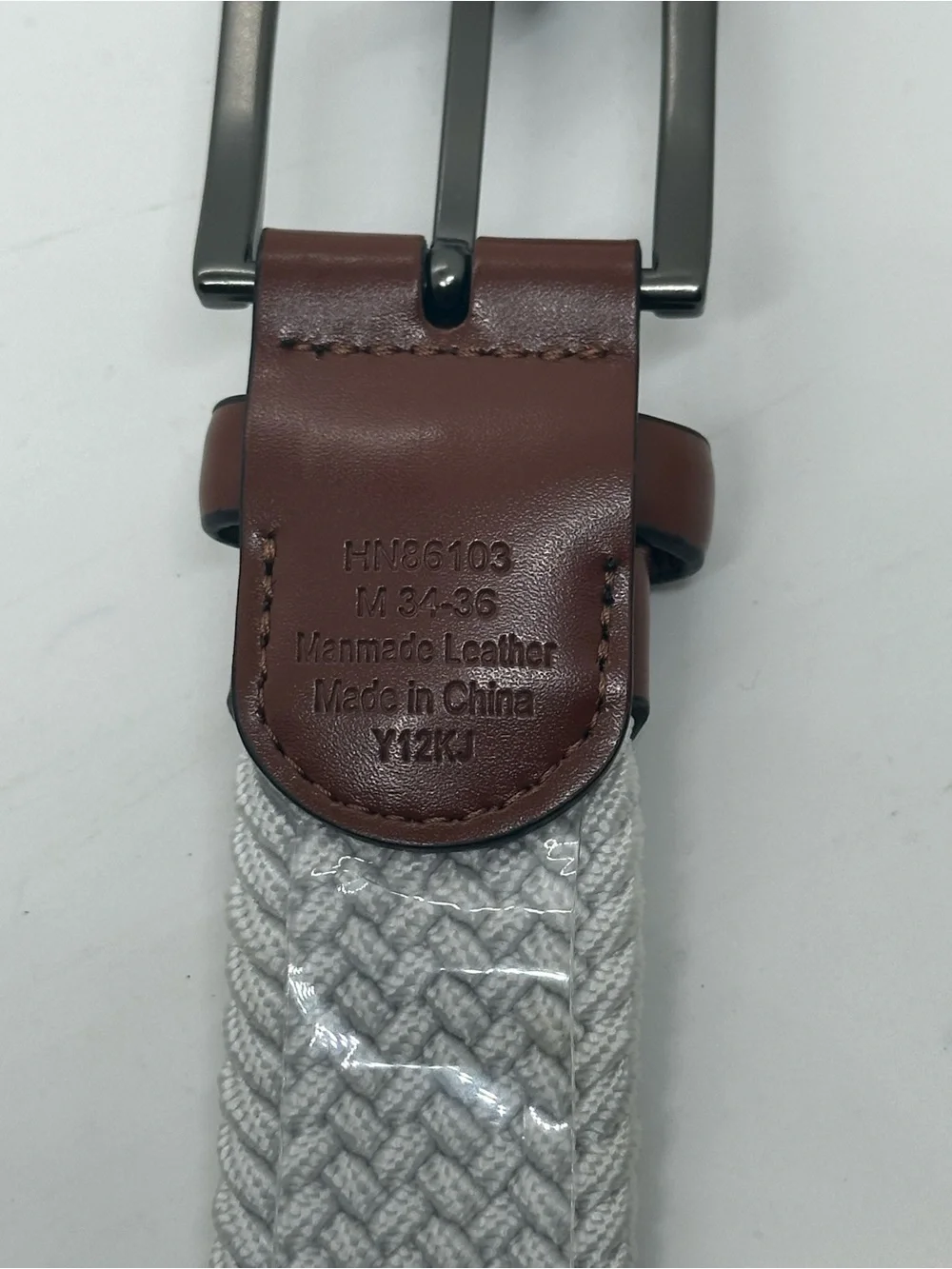 NWT Original Penguin White Braided Stretch Belt Men’s M 34-36